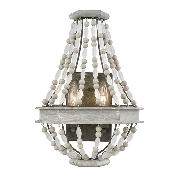 Atlas Lighting Summerton 16'' High 2Lt Sconce, Washed Gray/Gray