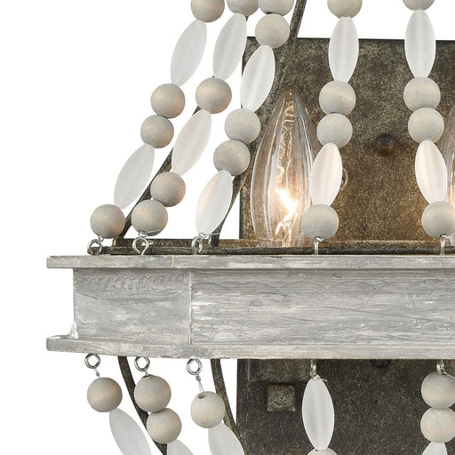 Atlas Lighting Summerton 16'' High 2Lt Sconce, Washed Gray/Gray