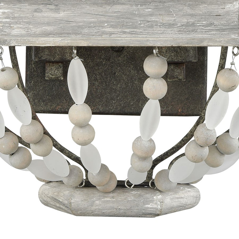 Atlas Lighting Summerton 16in 2-Light Wall Sconce | Traditional Graywash Wood and Gray Glass | Bedroom & Hallway Accent Light | Model WL11153-GY