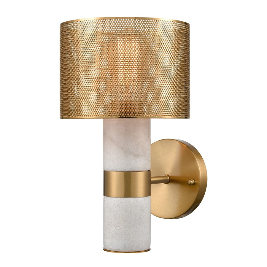 Atlas Lighting Sureshot 12'' High 1Lt Sconce, Aged Brass/Brass