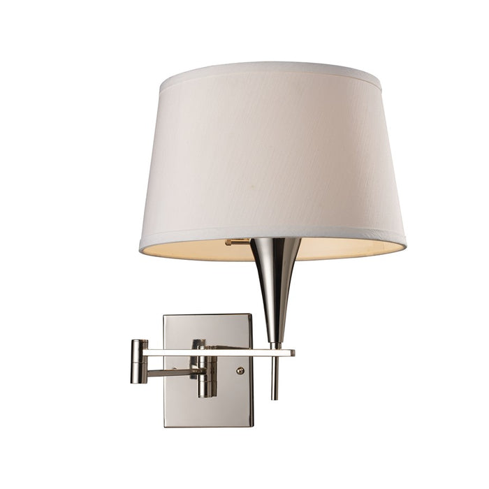 Atlas Lighting Swingarms 16''H 1Lt Sconce, Polished Chrome/White