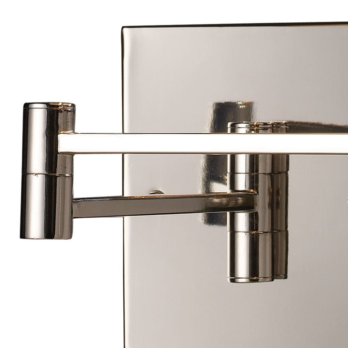 Atlas Lighting Swingarms 16''H 1Lt Sconce, Polished Chrome/White