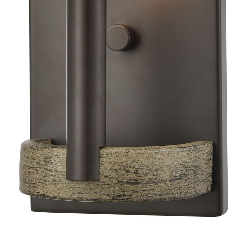 Atlas Lighting Transitions 8in 1-Light Wall Sconce | Oil Rubbed Bronze and Aspen | Bedroom & Hallway | 5 x 4 x 8 in | Model WL11160-BZ
