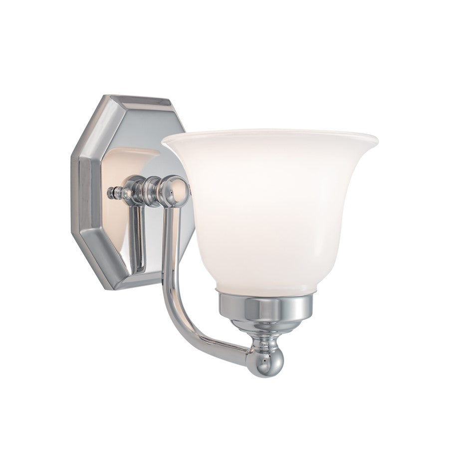 Atlas Lighting Trevi 7'' High 1Lt Sconce, Chrome/White