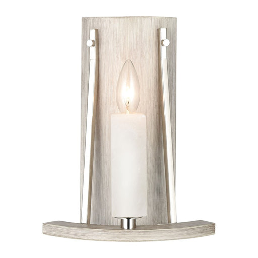 Atlas Lighting White Stone 12'' High 1Lt Sconce, Polished Nickel