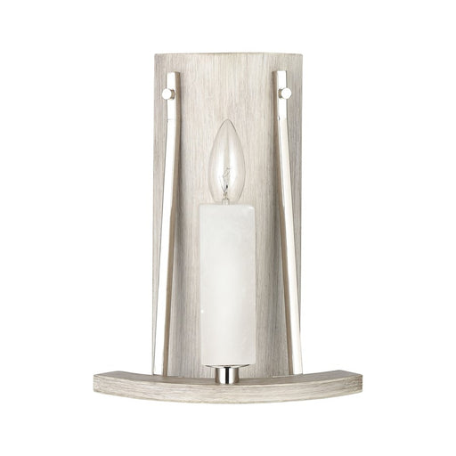 Atlas Lighting White Stone 12'' High 1Lt Sconce, Polished Nickel