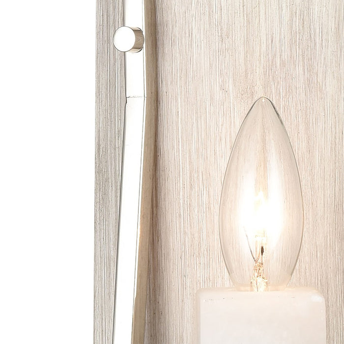 Atlas Lighting White Stone 12'' High 1Lt Sconce, Polished Nickel