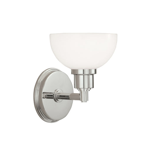 Atlas Lighting Whitman 8.5''H 1Lt Sconce, Polished Nickel/White