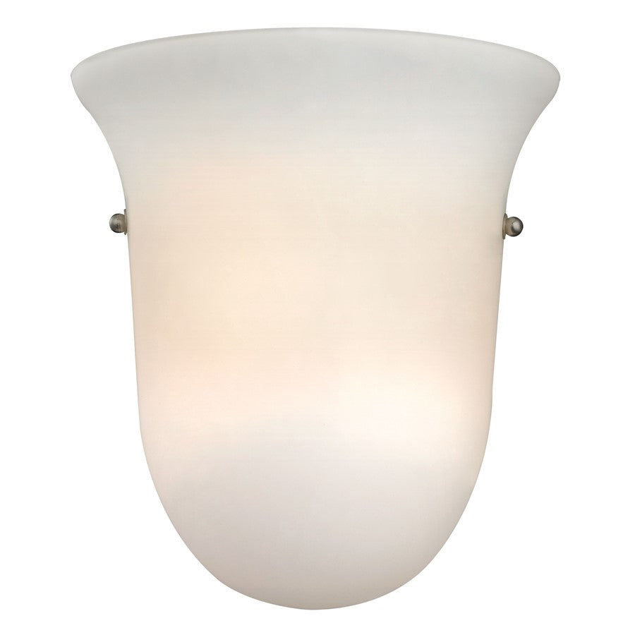 Atlas Lighting Whitmore 8'' High 1Lt Sconce, Brushed Nickel/White