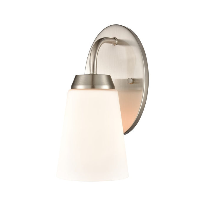 Atlas Lighting Winslow 10.5'' High 1Lt Sconce, Brushed Nickel/White