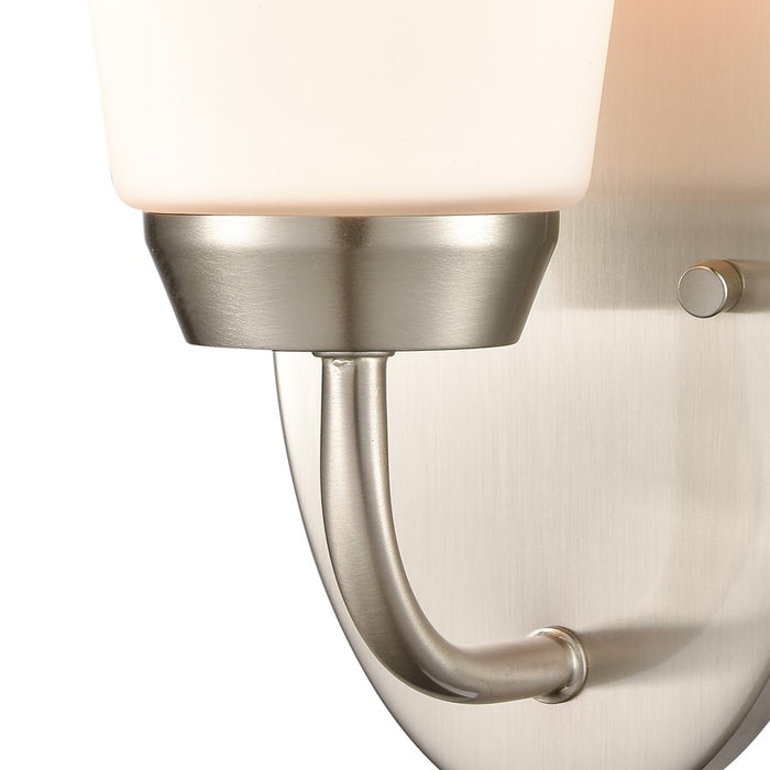 Atlas Lighting Winslow 10.5'' High 1Lt Sconce, Brushed Nickel/White