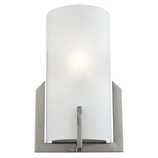 Atlas Lighting Zenith 12'' High 1Lt Sconce, Brushed Nickel/White