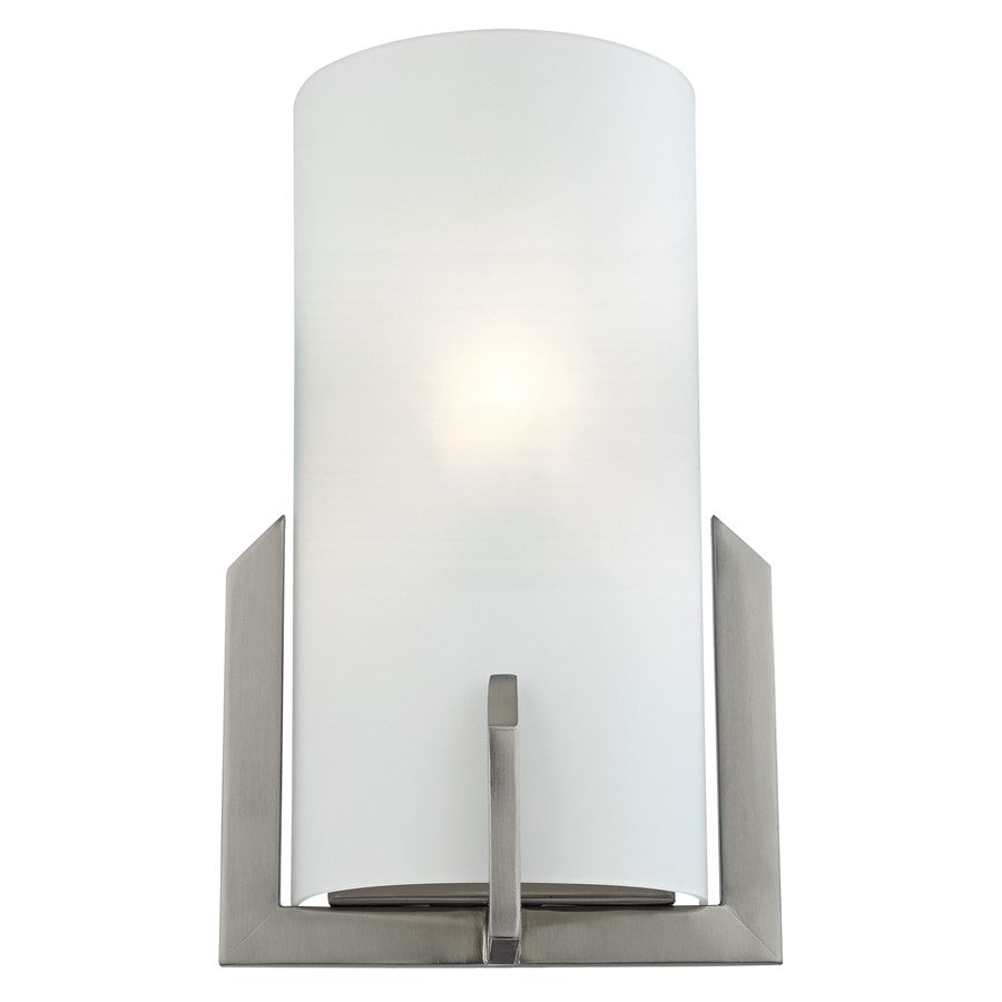 Atlas Lighting Zenith 12'' High 1Lt Sconce, Brushed Nickel/White