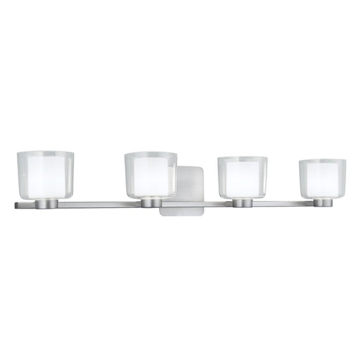 Atlas Lighting Alexus 34''W 4Lt Vanity Light, Brushed Nickel/Opal - WL11180-NK