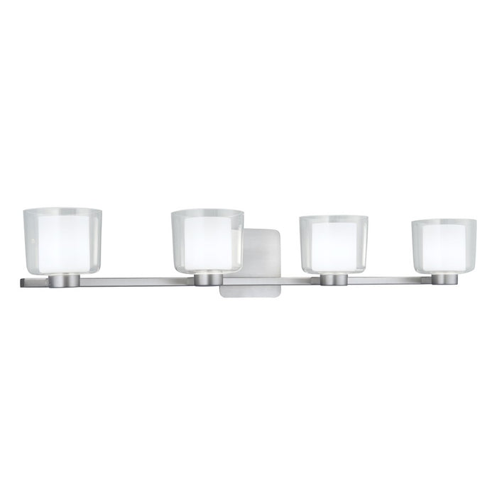 Atlas Lighting Alexus 34''W 4Lt Vanity Light, Brushed Nickel/Opal
