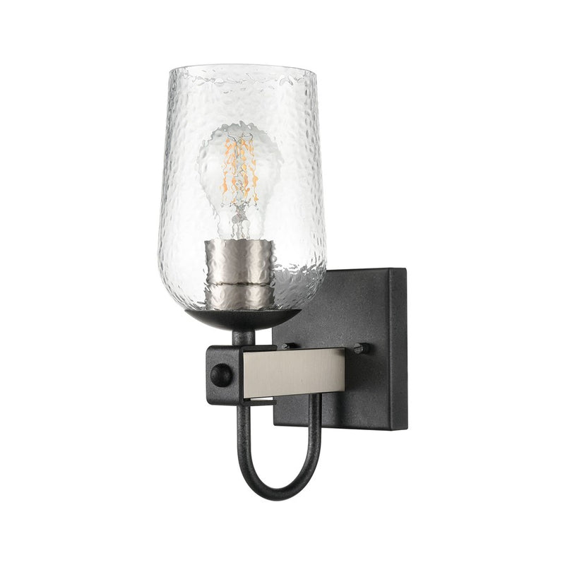 Atlas Lighting Blakely 11.5in 1-Light Vanity Light | Industrial Charcoal and Brushed Nickel with Clear Glass | Bathroom Vanity | Model WL11183-BK