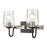 Atlas Lighting Blakely 10.5'' High 2Lt Vanity Light, Nickel/Clear