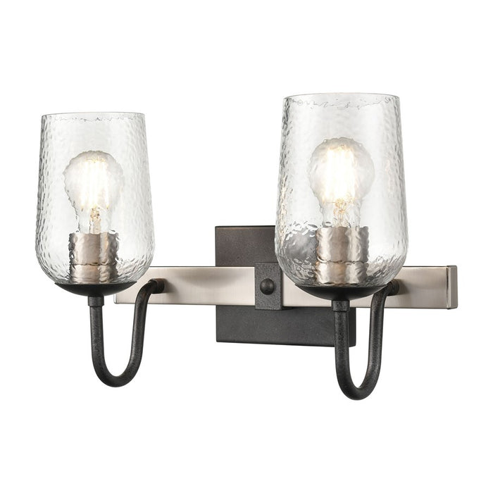 Atlas Lighting Blakely 10.5'' High 2Lt Vanity Light, Nickel/Clear