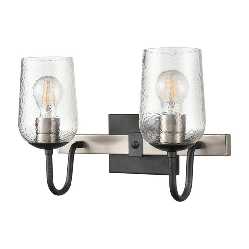 Atlas Lighting Blakely 10.5'' High 2Lt Vanity Light, Nickel/Clear