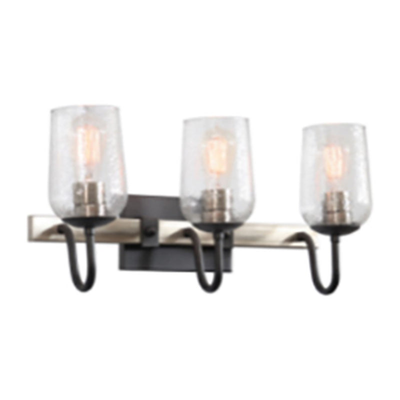 Atlas Lighting Blakely 27.75in 3-Light Vanity Light | Charcoal and Clear Glass | Bathroom Vanity | 27.75 x 7.95 x 10.5 in | Model WL11185-BK