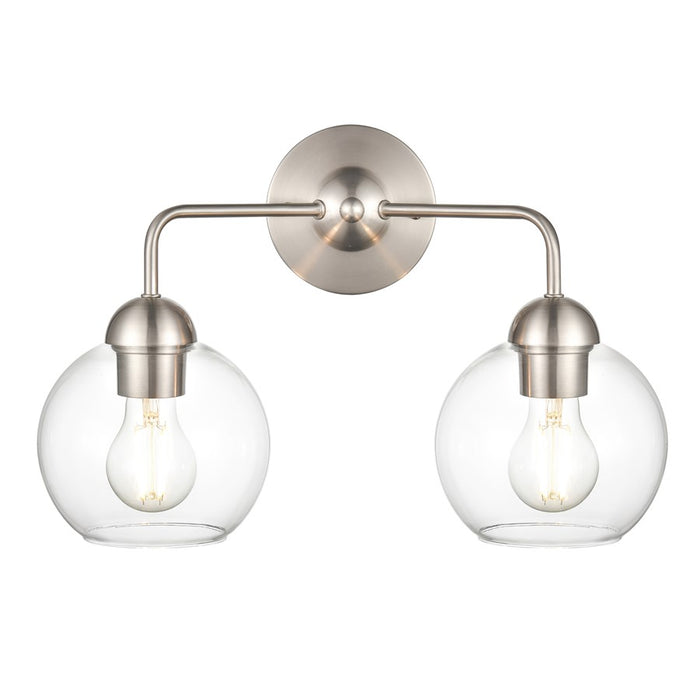 Atlas Lighting Soren 15.75'' Wide 2Lt Vanity Light, Nickel/Clear