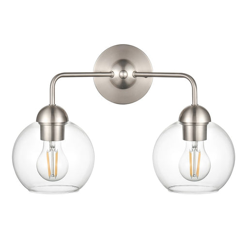 Atlas Lighting Soren 15.75'' Wide 2Lt Vanity Light, Nickel/Clear