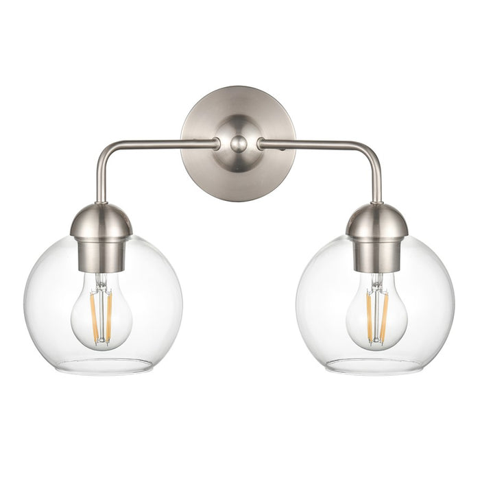 Atlas Lighting Soren 15.75'' Wide 2Lt Vanity Light, Nickel/Clear