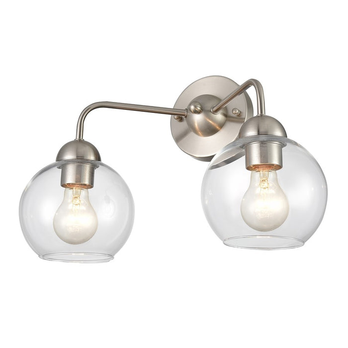 Atlas Lighting Soren 15.75'' Wide 2Lt Vanity Light, Nickel/Clear