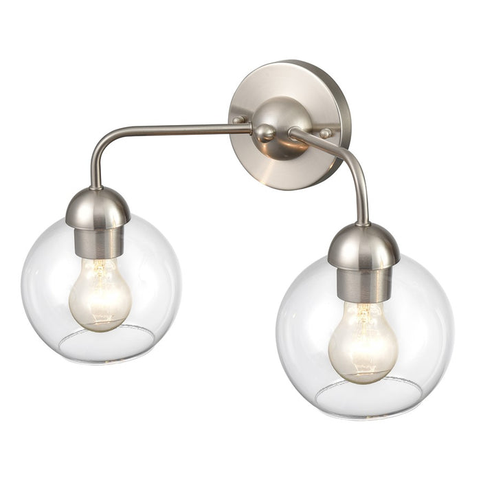 Atlas Lighting Soren 15.75'' Wide 2Lt Vanity Light, Nickel/Clear