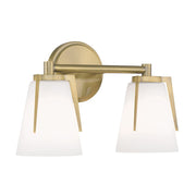Atlas Lighting Allure 13.75'' Wide 2Lt Vanity Light, Brass/White - WL11187-BS