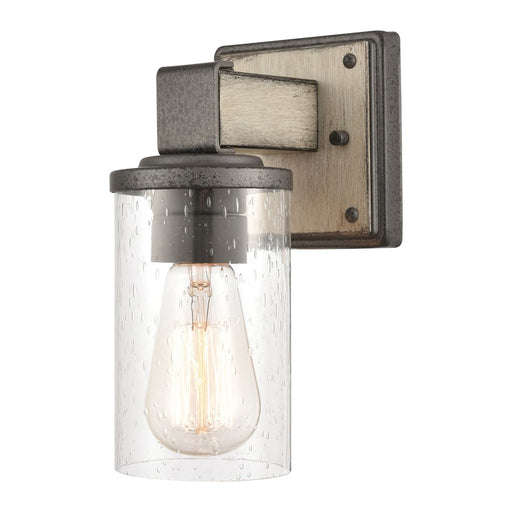 Atlas Lighting Annenberg 9'' High 1Lt Sconce, Anvil Iron/Clear
