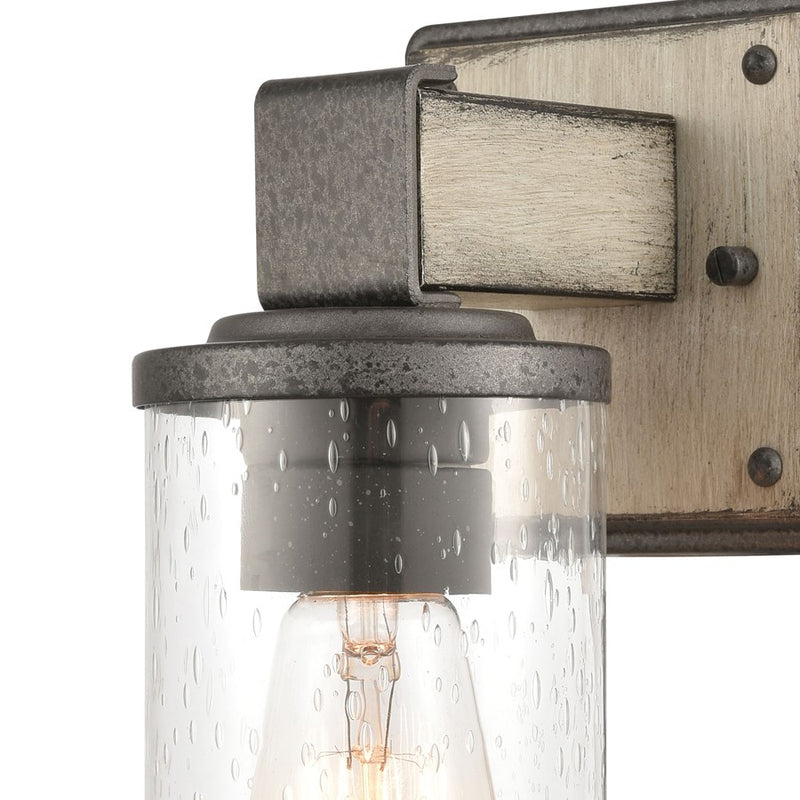 Atlas Lighting Annenberg 9in 1-Light Vanity Light | Transitional Anvil Iron and Clear Seeded Glass | Bathroom Vanity & Powder Room | Model WL11189-GY