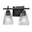Atlas Lighting Arctic 12.4''W 2Lt Vanity, Acid Dipped Black/Clear - WL11190-BK