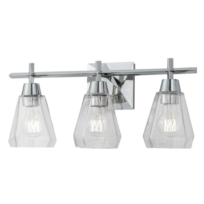 Atlas Lighting Arctic 20in 3-Light Vanity Light | Transitional Polished Nickel and Clear Glass | Bathroom Vanity & Powder Room | Model WL11191-NK