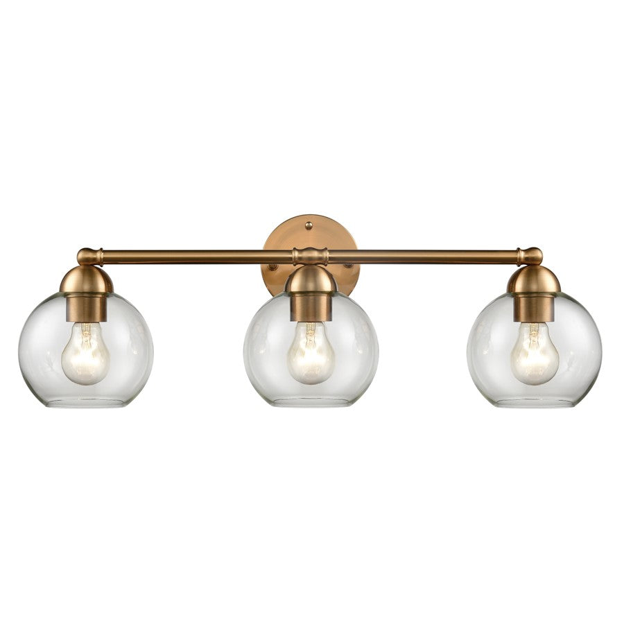 Atlas Lighting Astoria 25'' Wide 3Lt Vanity Light, Satin Gold/Clear - WL11193-GD