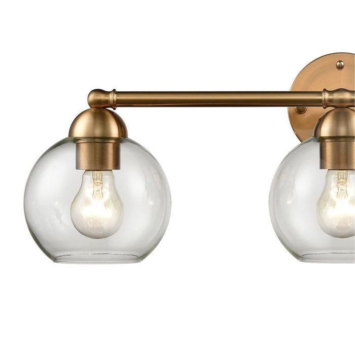 Atlas Lighting Astoria 25'' Wide 3Lt Vanity Light, Satin Gold/Clear