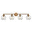 Atlas Lighting Astoria 35'' Wide 4Lt Vanity Light, Satin Gold/Clear - WL11194-GD