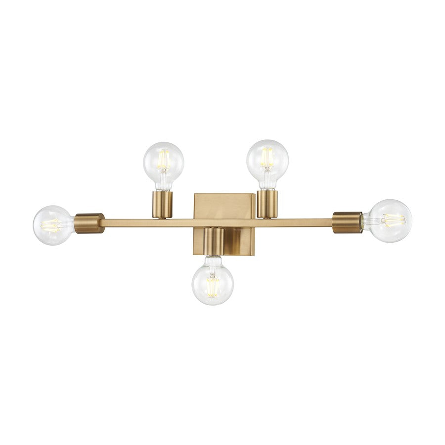 Atlas Lighting Attune 22'' Wide 5Lt Vanity Light, Burnished Brass