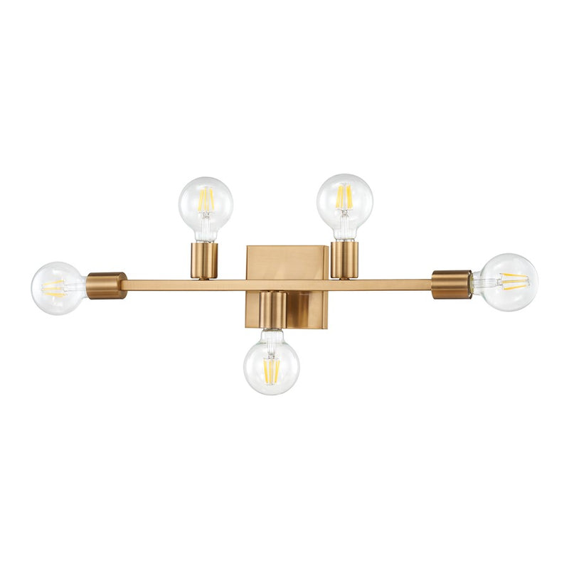 Atlas Attune 22in 5-Light Vanity Light | Modern Burnished Brass Metal | Bathroom & Powder Room | 22 x 3.5 x 4.75 in | Model WL11195-BS