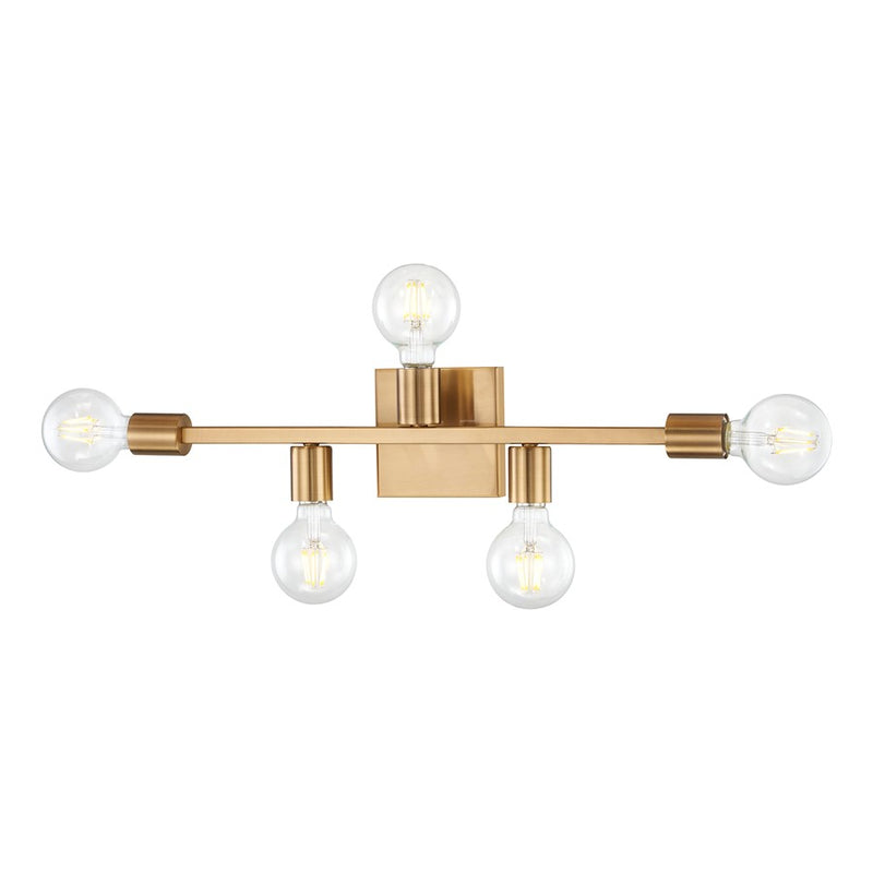 Atlas Lighting Attune 22'' Wide 5Lt Vanity Light, Burnished Brass