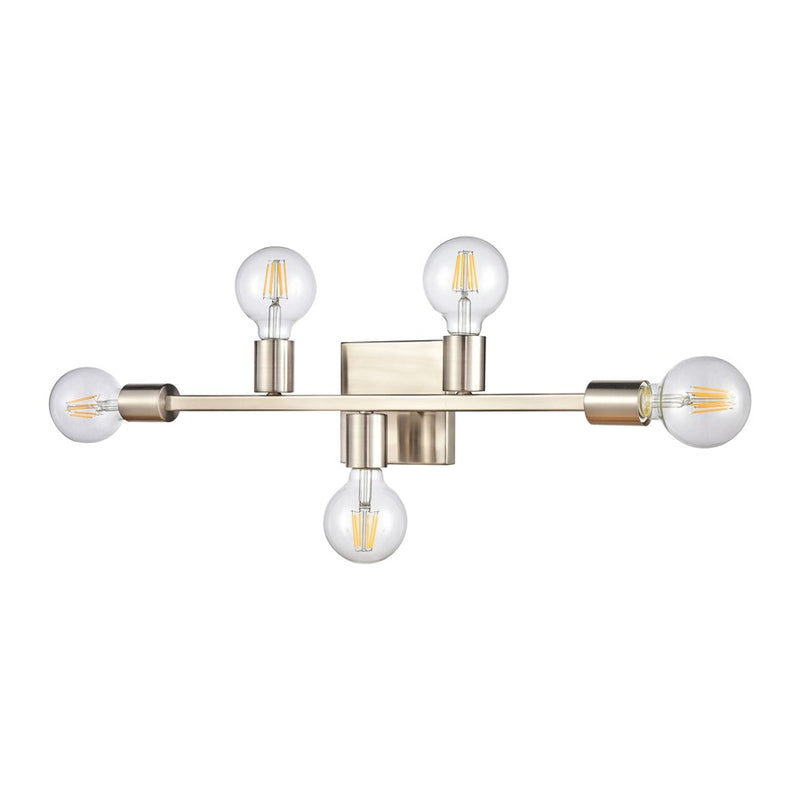 Atlas Attune 22in 5-Light Vanity Light | Modern Satin Nickel Metal | Bathroom & Powder Room | 22 x 3.5 x 4.75 in | Model WL11195-NK