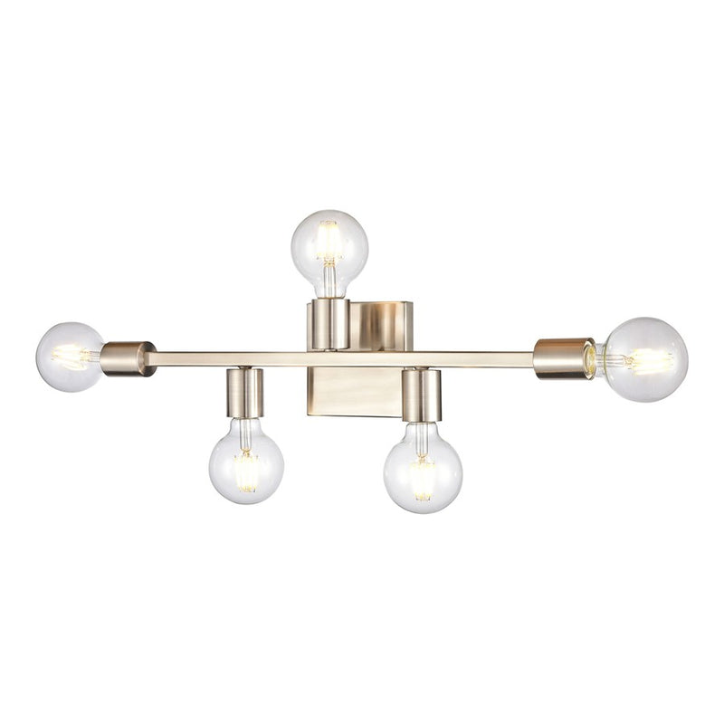Atlas Attune 22in 5-Light Vanity Light | Modern Satin Nickel Metal | Bathroom & Powder Room | 22 x 3.5 x 4.75 in | Model WL11195-NK