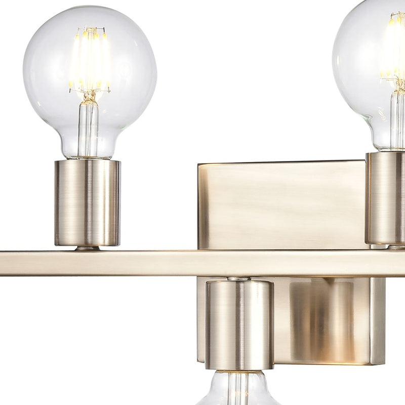 Atlas Attune 22in 5-Light Vanity Light | Modern Satin Nickel Metal | Bathroom & Powder Room | 22 x 3.5 x 4.75 in | Model WL11195-NK