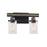Atlas Lighting Beaufort 14''W 2Lt Vanity Light, Anvil Iron/Clear