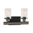 Atlas Lighting Beaufort 14''W 2Lt Vanity Light, Anvil Iron/Clear