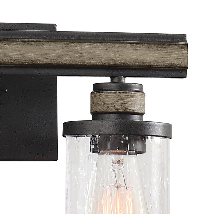 Atlas Lighting Beaufort 14''W 2Lt Vanity Light, Anvil Iron/Clear