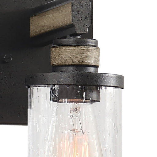 Atlas Lighting Beaufort 9'' High 1Lt Sconce, Anvil Iron/Clear