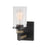 Atlas Lighting Beaufort 9'' High 1Lt Sconce, Anvil Iron/Clear