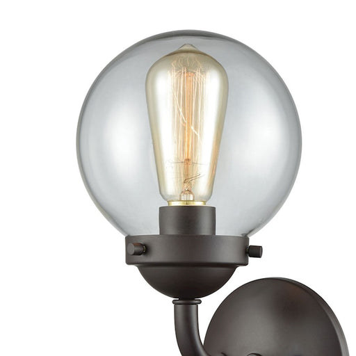 Atlas Lighting Beckett 12''H 1Lt Sconce, Oil Rubbed Bronze/Clear