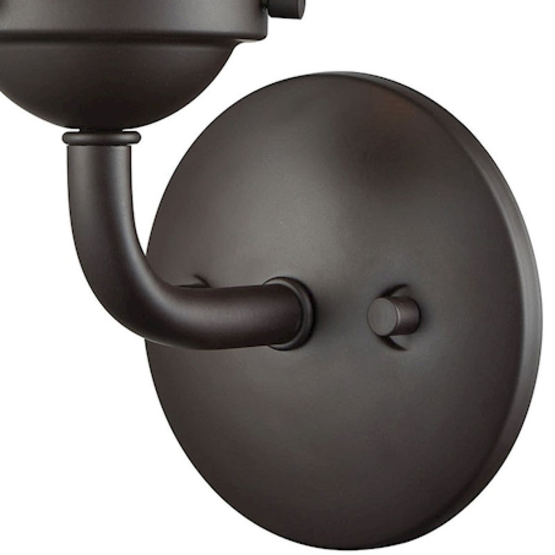 Atlas Lighting Beckett 12in 1-Light Wall Sconce | Modern Oil Rubbed Bronze and Clear Glass | Bathroom & Hallway | 6 x 7 x 12 in | Model WL11202-BZ